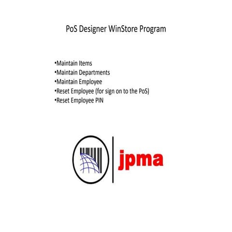 JPMA WIC 2 -  Maintenance for your WIC System
