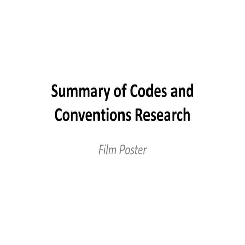 Summary of codes and conventions research for the poster