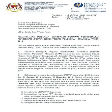2 surat pelaksanaan pbppp 