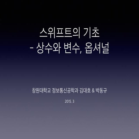 2 swift 상수,변수,튜풀 옵셔널