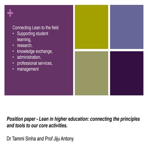 Tammi Sinha, Arnhem June 2014, Lean Six Sigma for Higher Education 