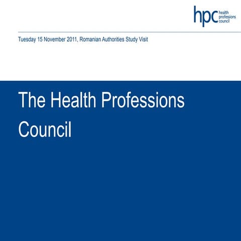 The Health Professions Council - Mark Potter