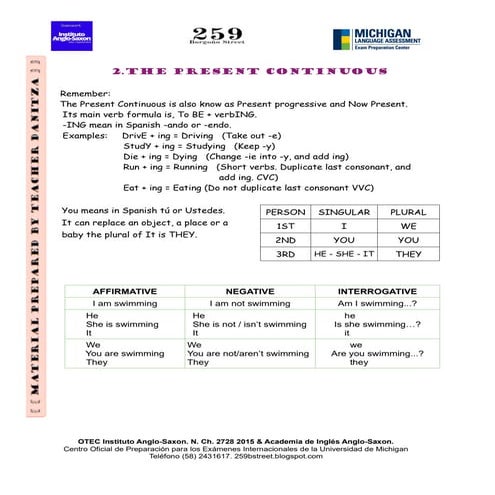 2 The Present Continuous