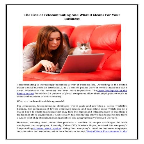 the rise of telecommuting and what it means for your business