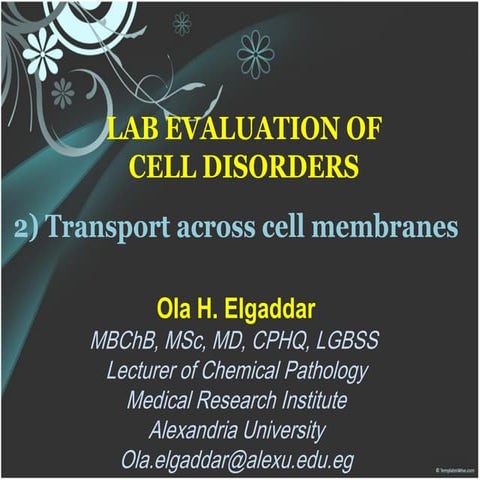 Transport across cell membranes