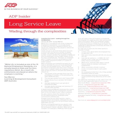 Long Service Leave - wading through the complexities