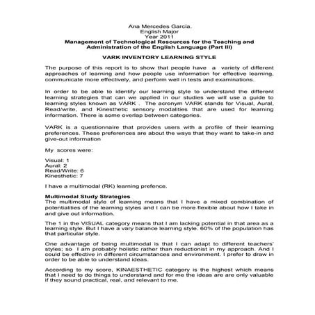 2 vark inventory learning style