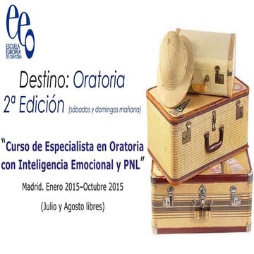 2ª Edición Especialista en Oratoria (sábados y domingos)