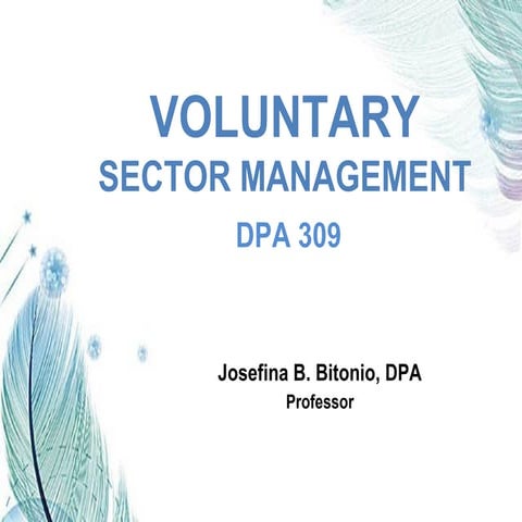 Voluntary Sector Management