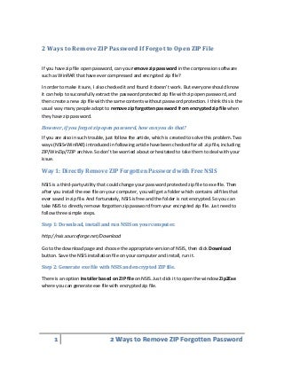 2 Ways to Remove ZIP Password If Forgot to Open ZIP File
