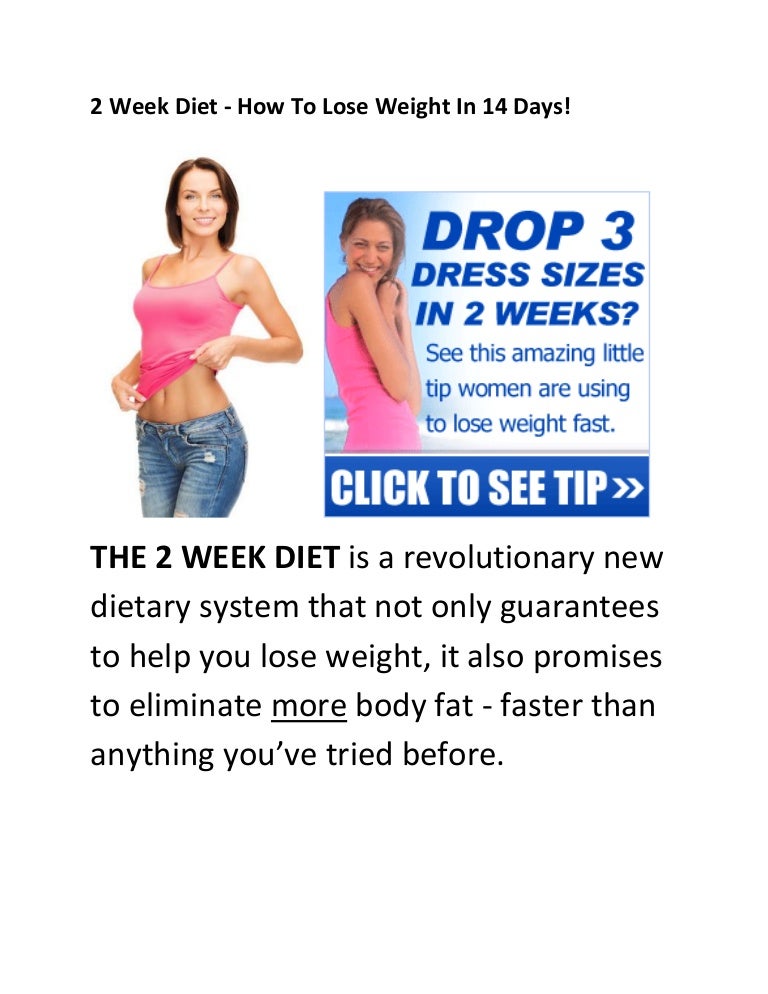 fastest way to lose weight in 2 weeks