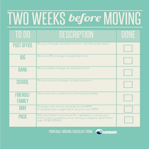 Two Weeks before Moving