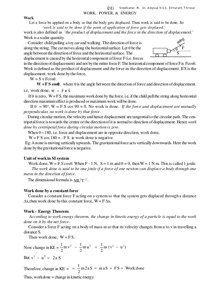 2 Work Energy Power To Properties Of Liquids