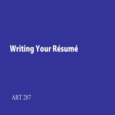 2 write résumé