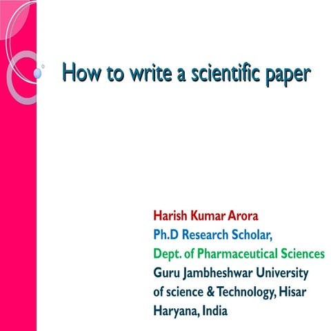 How to write a best Research Paper