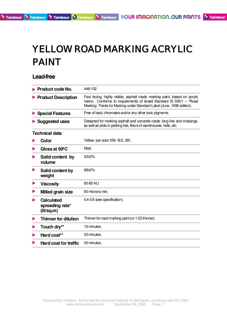 2 yellow road marking acrylic paint lead free