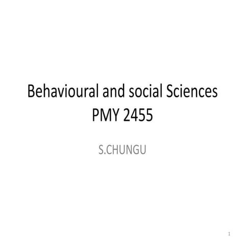 Topic 1 Intro To Behavioral Science Pdf