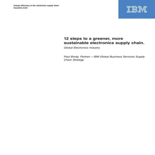 12 Steps - Green Supply Chain Strategies from IBM