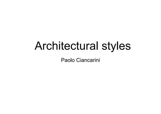 3 - Architetture Software - Architectural styles