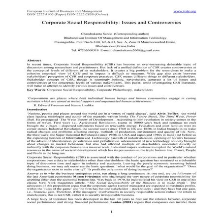 Corporate social responsibility lecture notes | PDF
