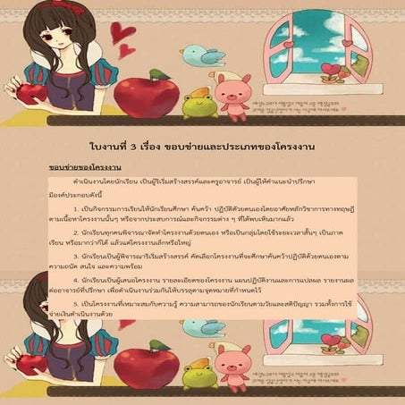 ใบงานที่ 3 เรื่อง ขอบข่ายและประเภทของโครงงาน