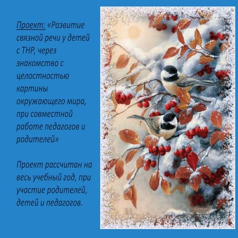 презентация 3 проект зимующие птицы