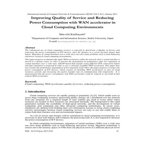 Improving Quality of  Service and Reducing  Power Consumption with WAN accele...