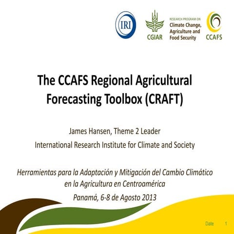 The CCAFS Regional Agricultural Forecasting Tool Box (CRAFT)