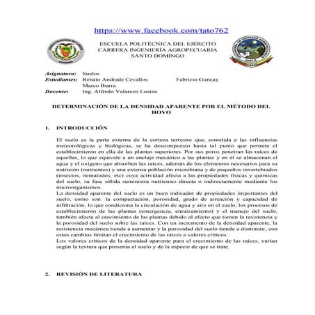 DETERMINACIÓN DE LA DENSIDAD APARENTE