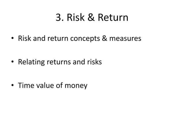 3. risk and return