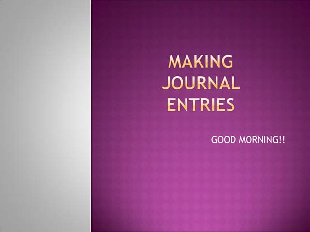 3. journal entries