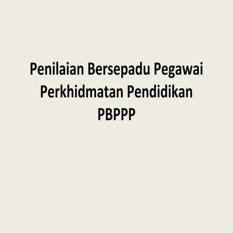 Taklimat PBPP: 3. Instrumen PBPPP