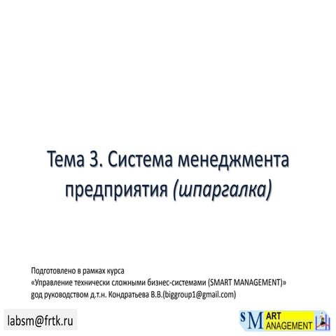 3. система менеджмента