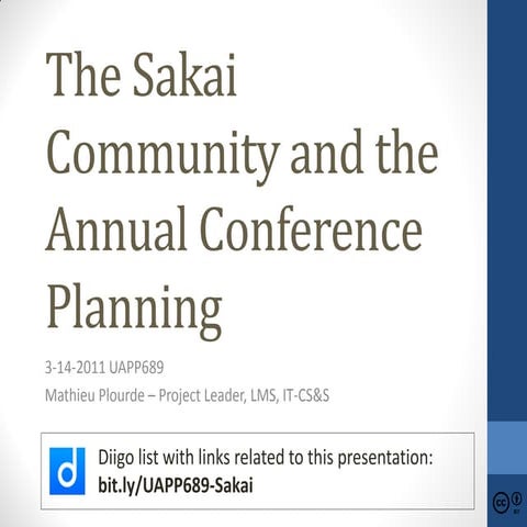 3 14 2011 UAPP689 Sakai Conference Planning