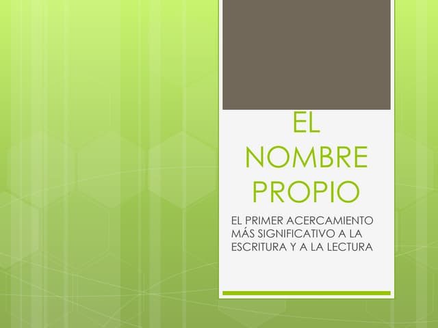 3. el nombre propio