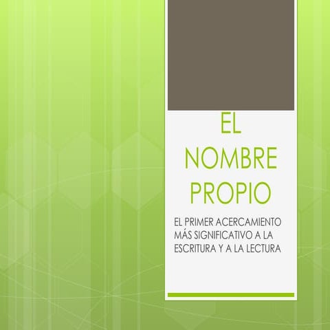 3. el nombre propio