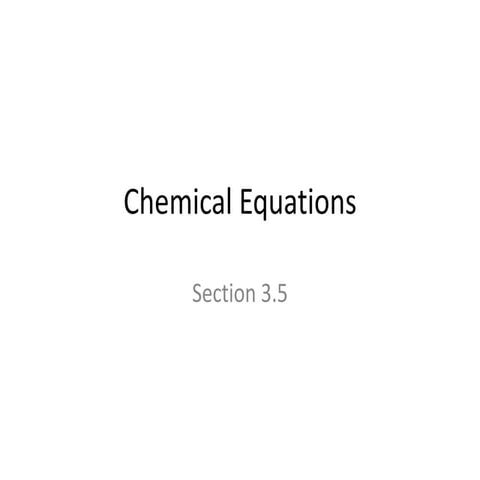 3.5 chemical equations
