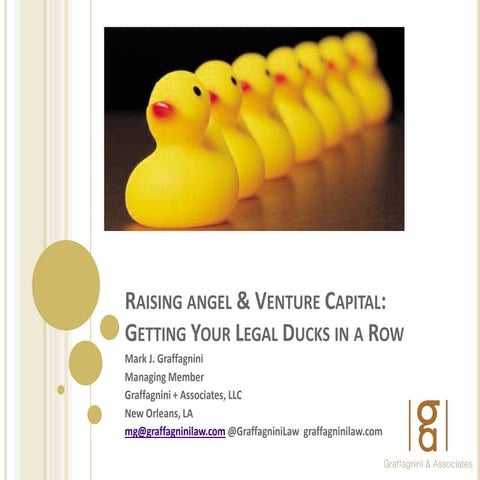 Getting Your Legal Ducks in a Row: Legal Guide to Attracting Investors