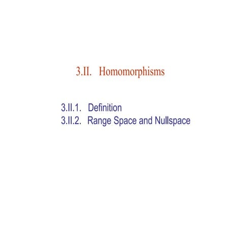 Homomorphisms