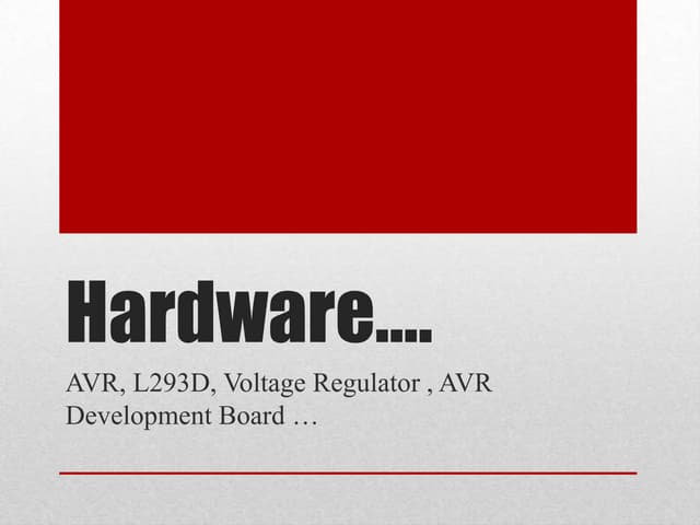 Hardware required to build a basic Robot