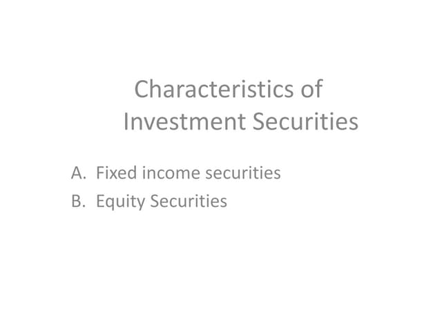 Investment Securities