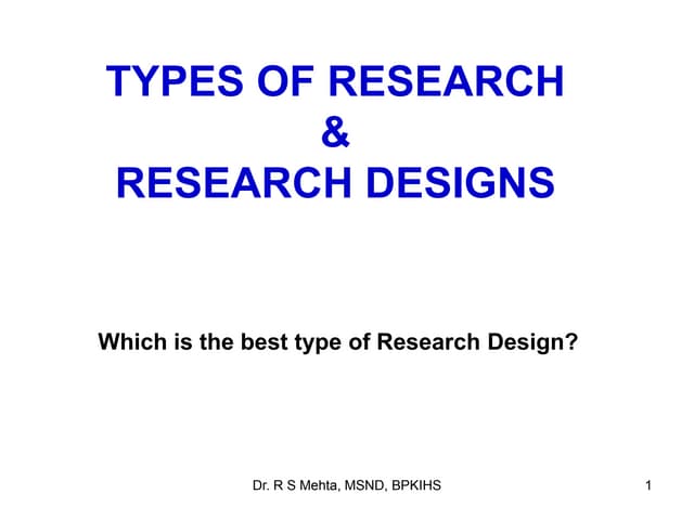 Study design in research