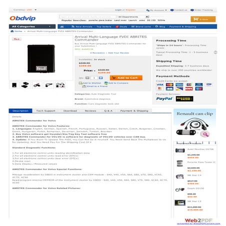 Arrival Multi-Language FVDI ABRITES Commander