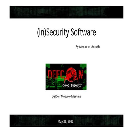 1.3. (In)security Software