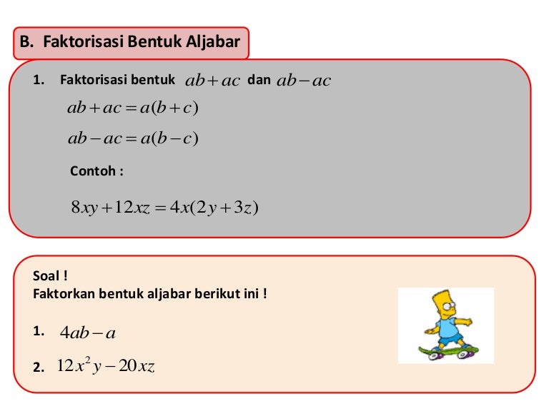 Faktorisasi Bentuk Aljabar