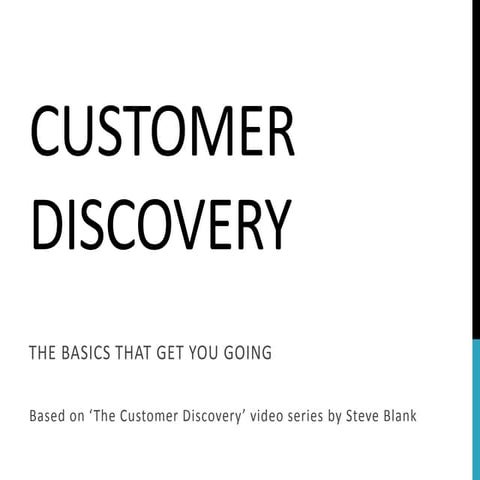 Introduction to customer discovery
