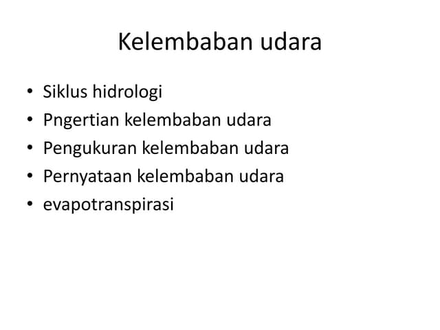 Kelembaban Udara