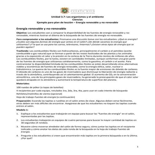 3.7 ejemplo para plan de lección   energía renovable y no renovable