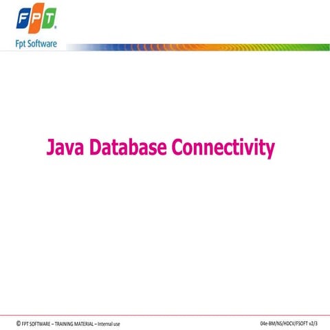 3.java database connectivity | PPT