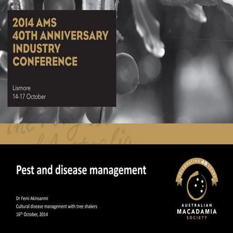 Dr Femi Akinsanmi - Application of tree shaker technology for husk spot control in macadamias